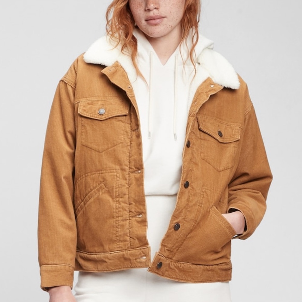 NWT GAP Oversized Corduroy Sherpa Jacket